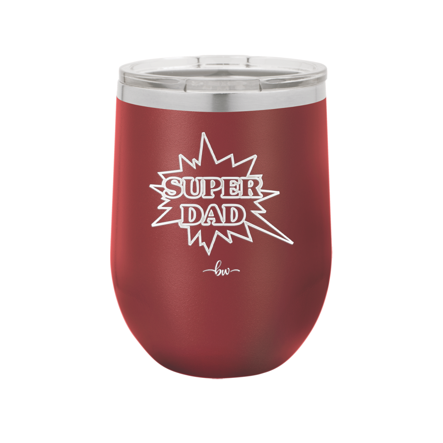 Super Dad with Starburst - Laser Engraved Stainless Steel Drinkware - 2024 -