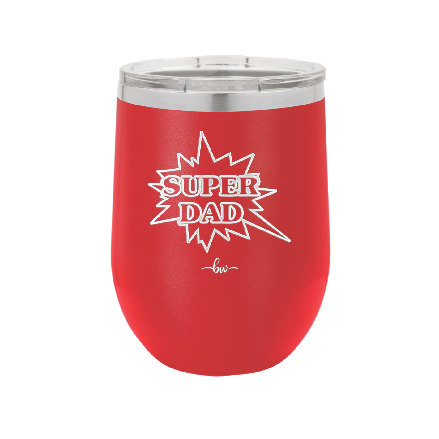 Super Dad with Starburst - Laser Engraved Stainless Steel Drinkware - 2024 -