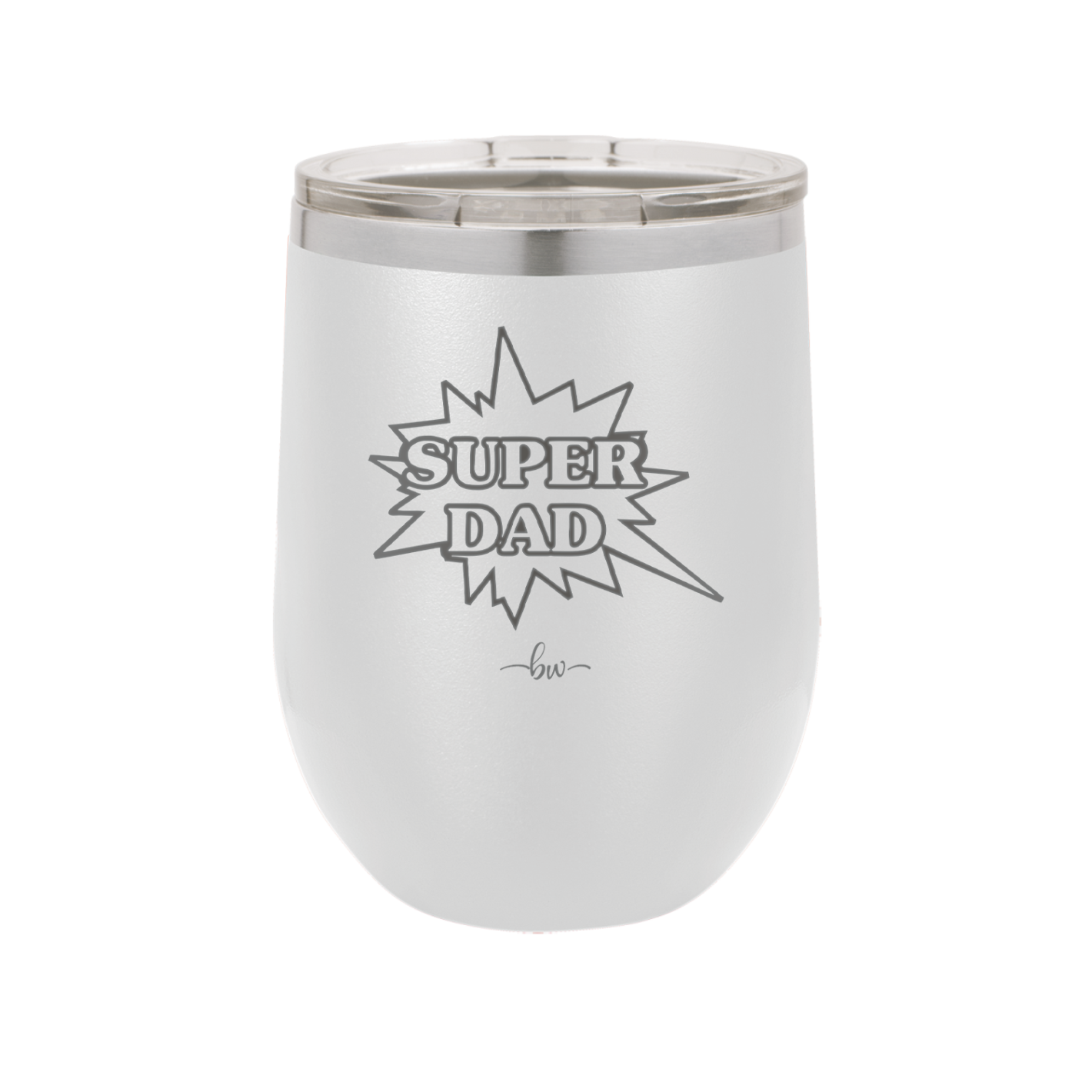 Super Dad with Starburst - Laser Engraved Stainless Steel Drinkware - 2024 -