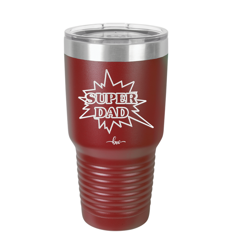 Super Dad with Starburst - Laser Engraved Stainless Steel Drinkware - 2024 -