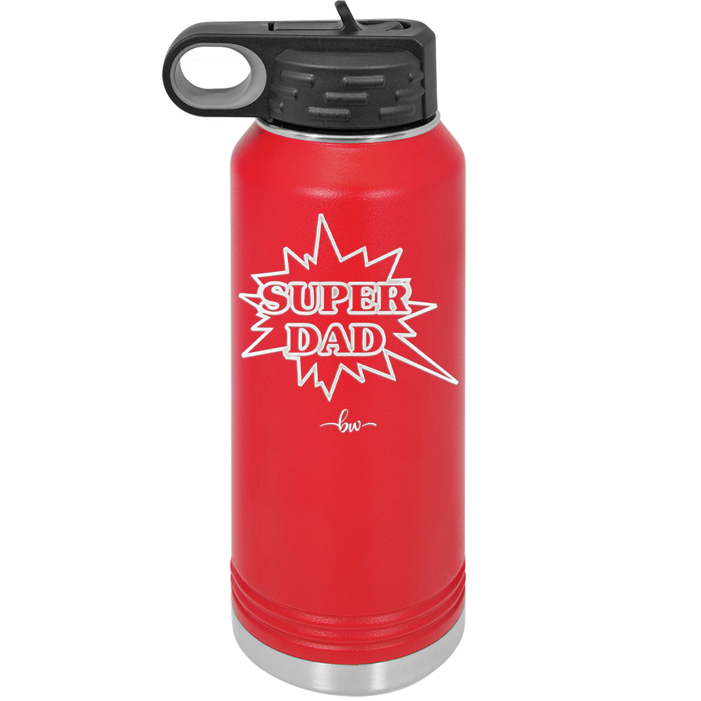 Super Dad with Starburst - Laser Engraved Stainless Steel Drinkware - 2024 -