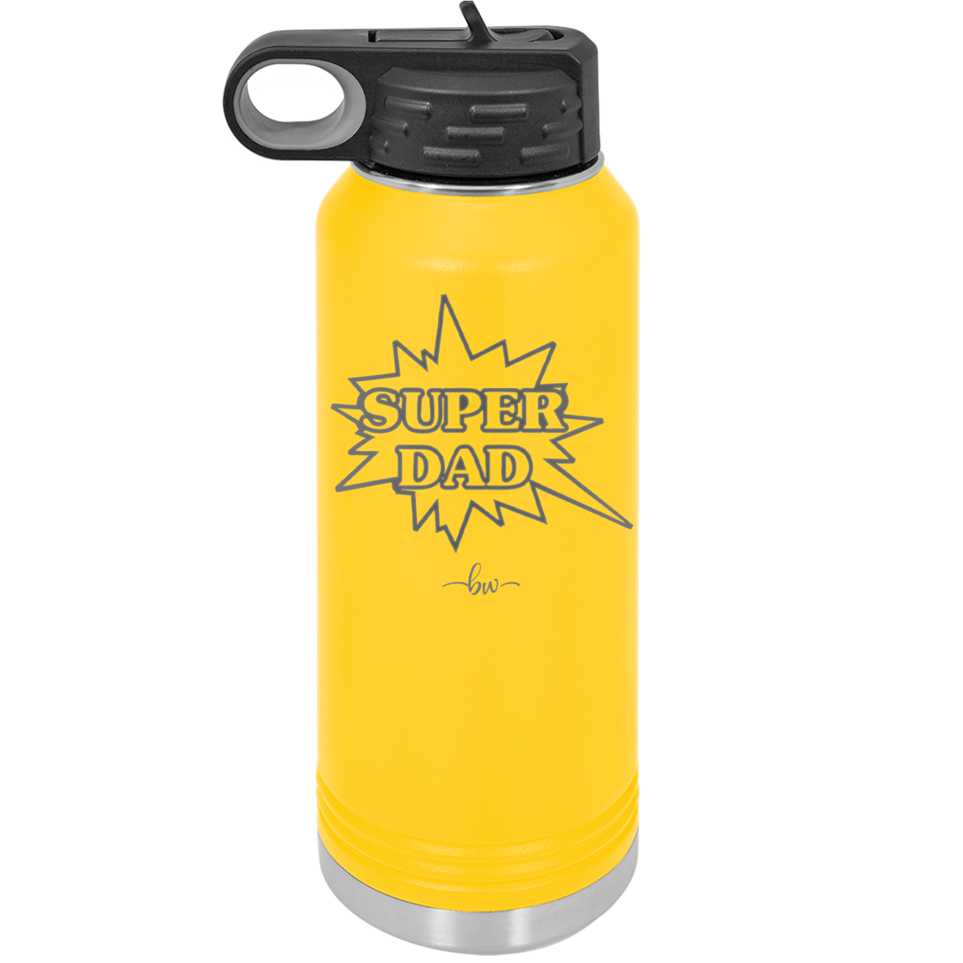 Super Dad with Starburst - Laser Engraved Stainless Steel Drinkware - 2024 -