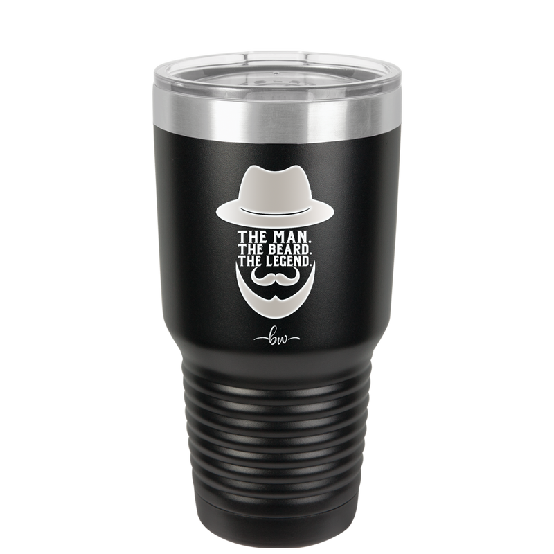 The Man the Beard the Legend - Laser Engraved Stainless Steel Drinkware - 2035 -