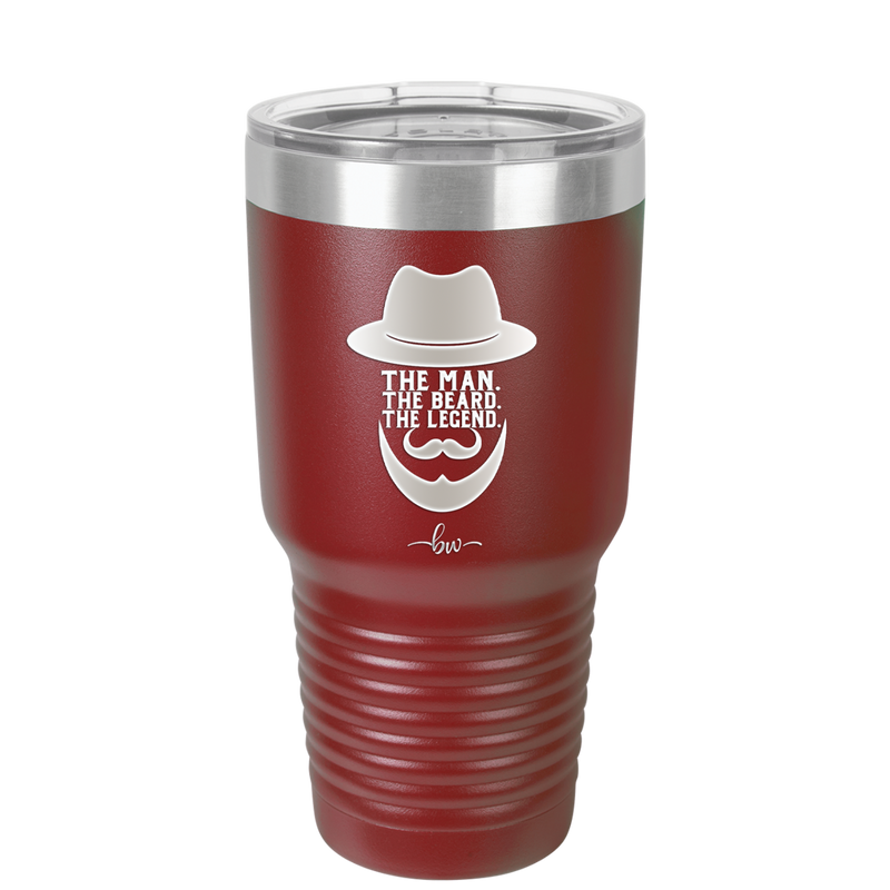 The Man the Beard the Legend - Laser Engraved Stainless Steel Drinkware - 2035 -