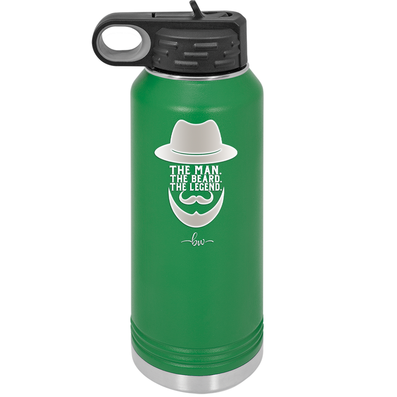 The Man the Beard the Legend - Laser Engraved Stainless Steel Drinkware - 2035 -