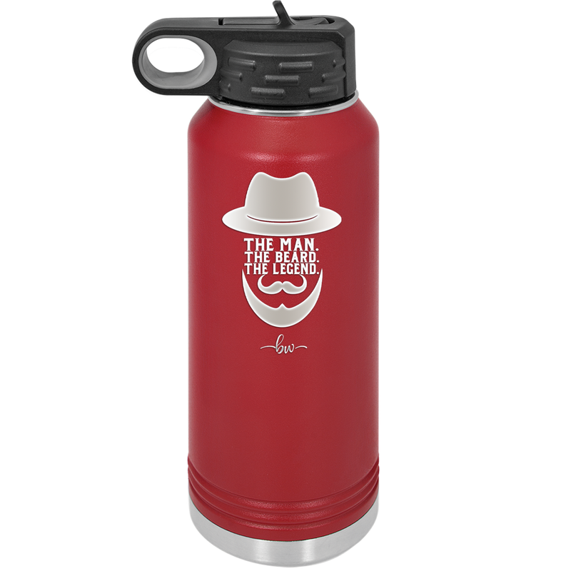 The Man the Beard the Legend - Laser Engraved Stainless Steel Drinkware - 2035 -