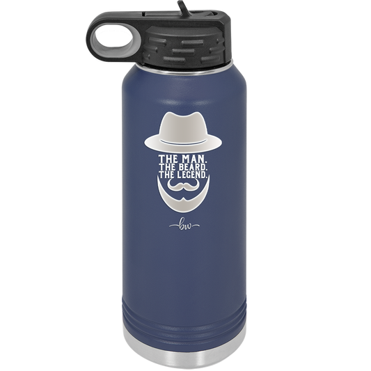 The Man the Beard the Legend - Laser Engraved Stainless Steel Drinkware - 2035 -