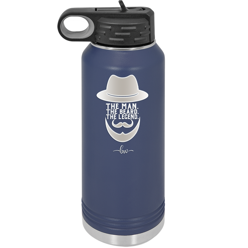The Man the Beard the Legend - Laser Engraved Stainless Steel Drinkware - 2035 -
