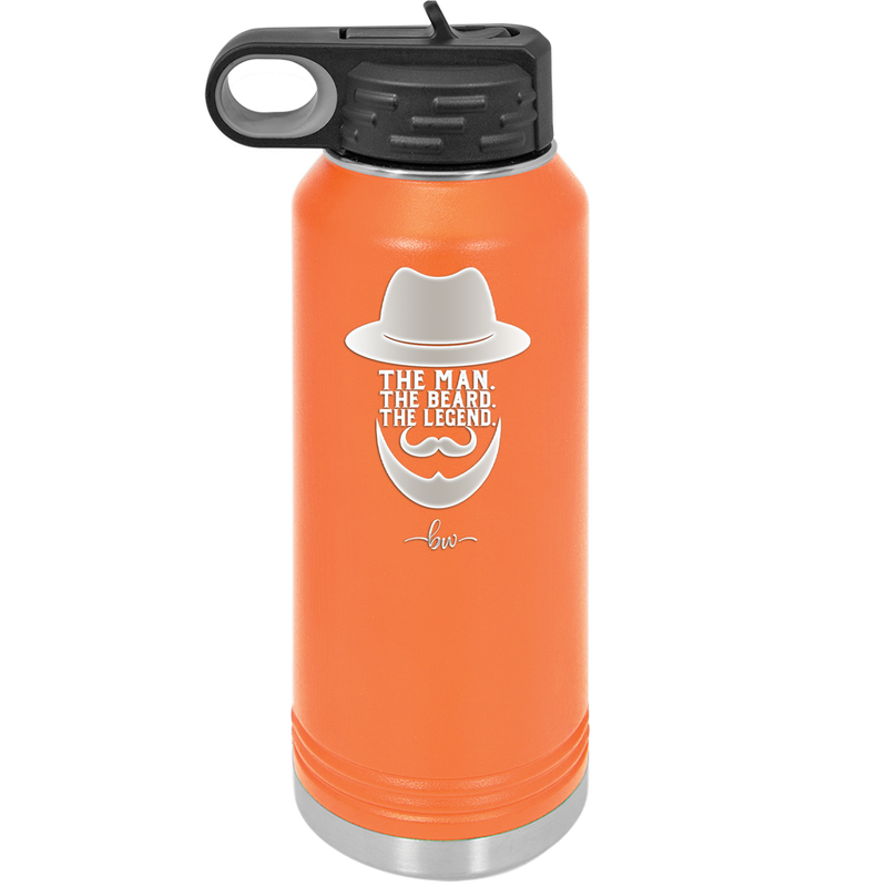 The Man the Beard the Legend - Laser Engraved Stainless Steel Drinkware - 2035 -