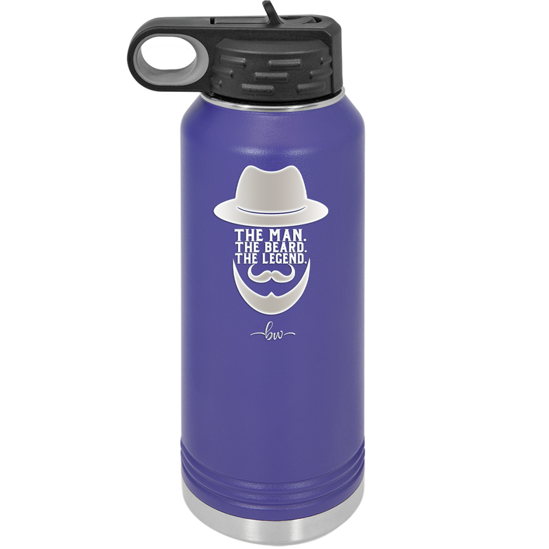 The Man the Beard the Legend - Laser Engraved Stainless Steel Drinkware - 2035 -