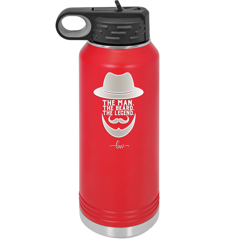 The Man the Beard the Legend - Laser Engraved Stainless Steel Drinkware - 2035 -