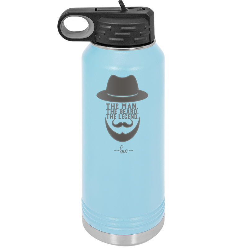 The Man the Beard the Legend - Laser Engraved Stainless Steel Drinkware - 2035 -