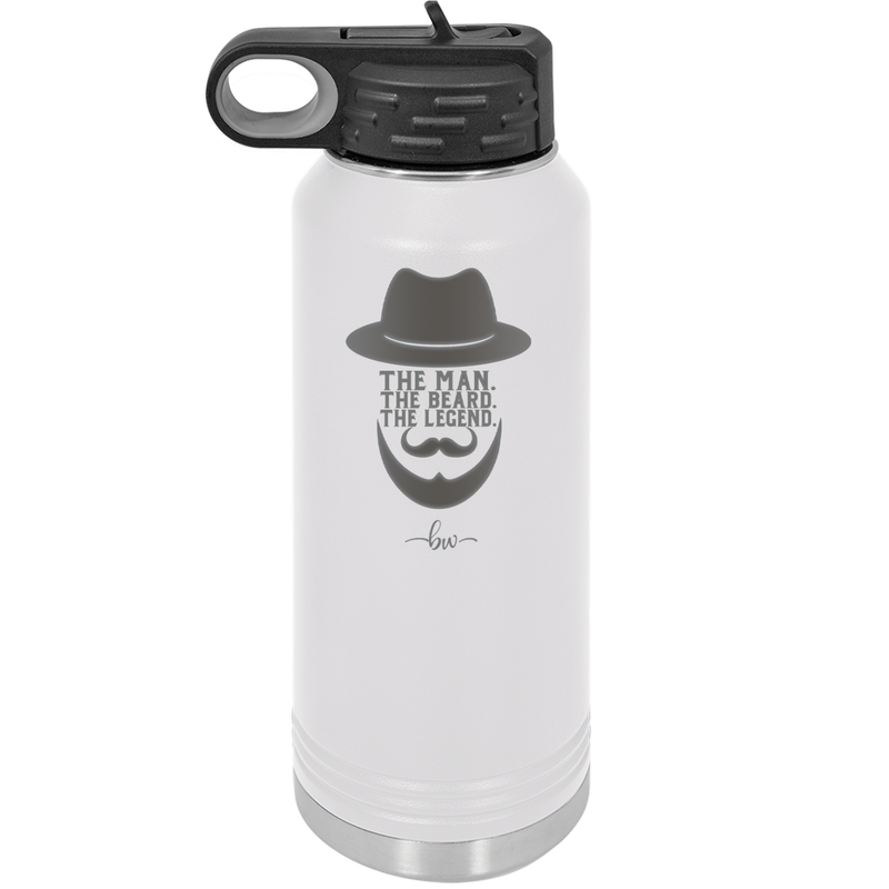 The Man the Beard the Legend - Laser Engraved Stainless Steel Drinkware - 2035 -