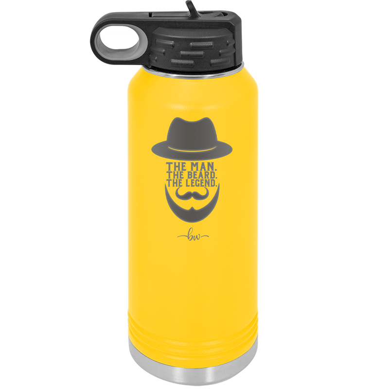 The Man the Beard the Legend - Laser Engraved Stainless Steel Drinkware - 2035 -