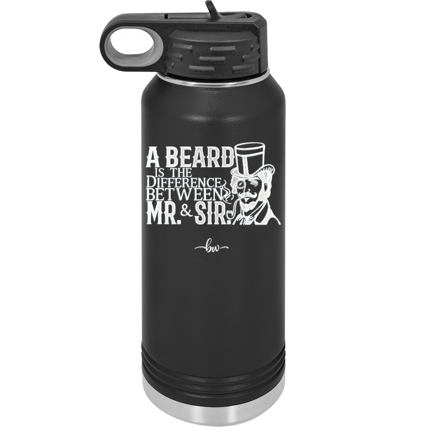 A Beard is the Difference Between Mr and Sir - Laser Engraved Stainless Steel Drinkware - 2036 -