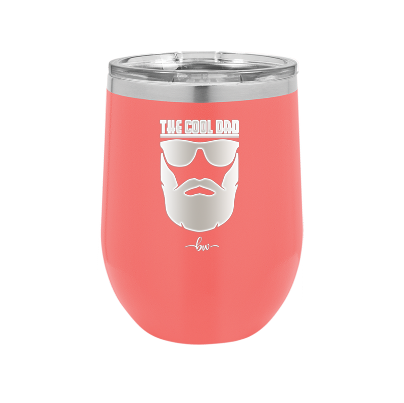 The Cool Dad Sunglasses with Beard - Laser Engraved Stainless Steel Drinkware - 2045 -