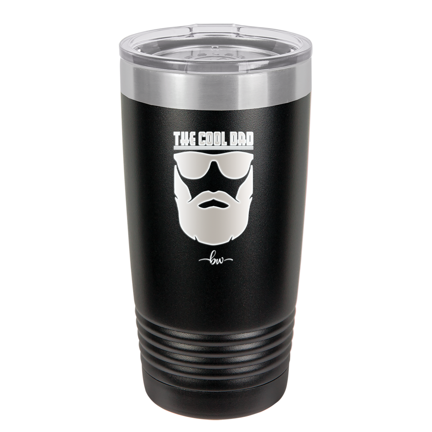 The Cool Dad Sunglasses with Beard - Laser Engraved Stainless Steel Drinkware - 2045 -