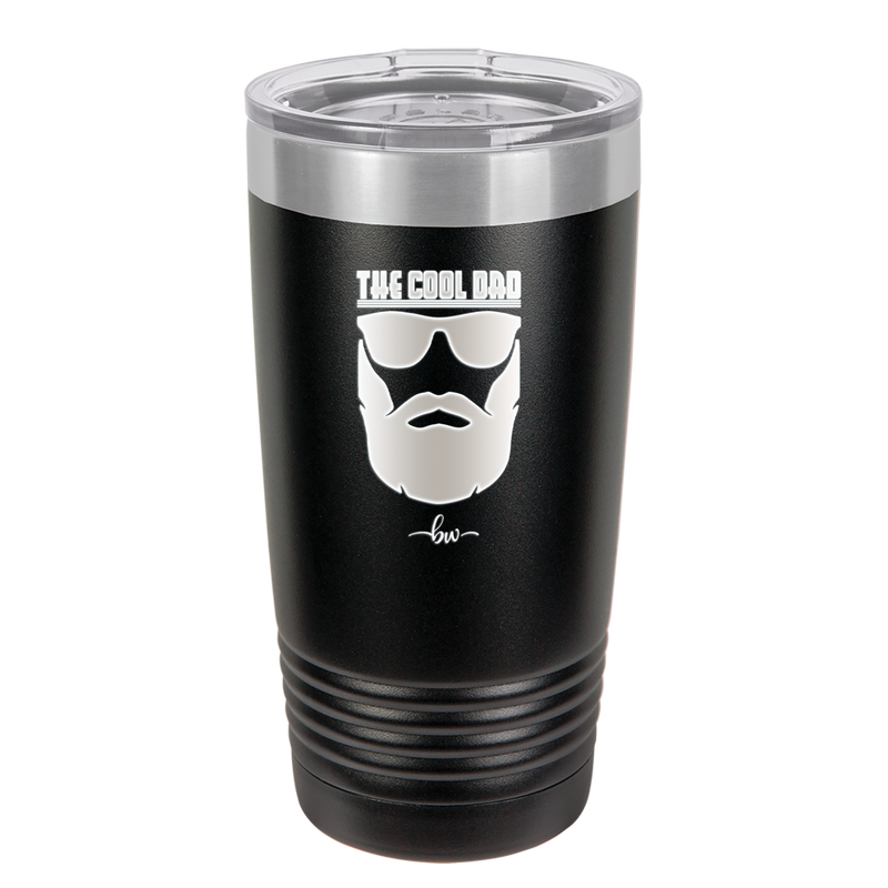 The Cool Dad Sunglasses with Beard - Laser Engraved Stainless Steel Drinkware - 2045 -