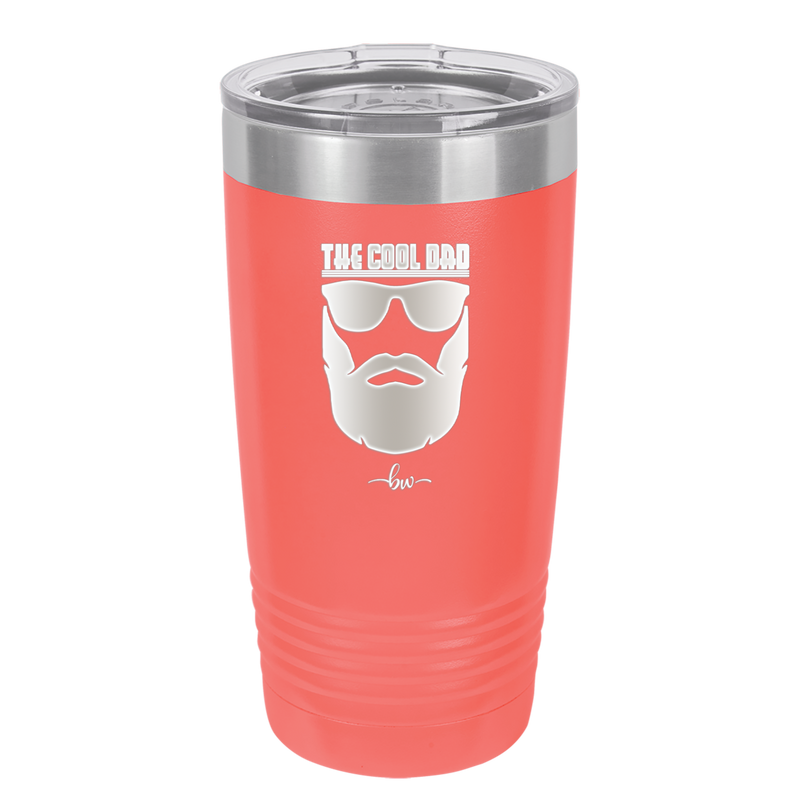 The Cool Dad Sunglasses with Beard - Laser Engraved Stainless Steel Drinkware - 2045 -