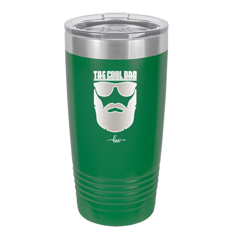 The Cool Dad Sunglasses with Beard - Laser Engraved Stainless Steel Drinkware - 2045 -