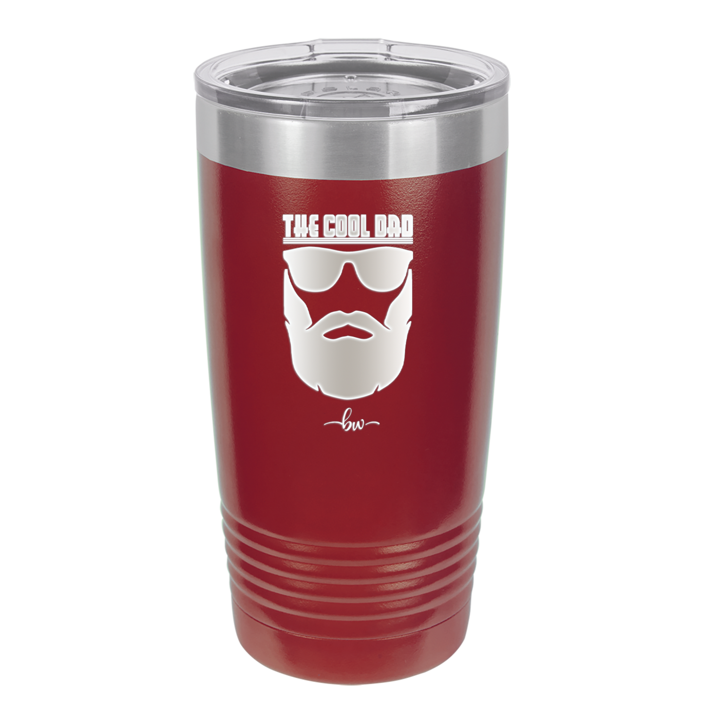 The Cool Dad Sunglasses with Beard - Laser Engraved Stainless Steel Drinkware - 2045 -