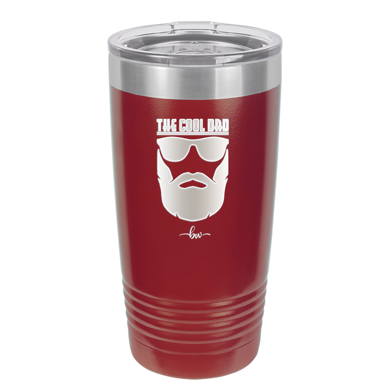 The Cool Dad Sunglasses with Beard - Laser Engraved Stainless Steel Drinkware - 2045 -