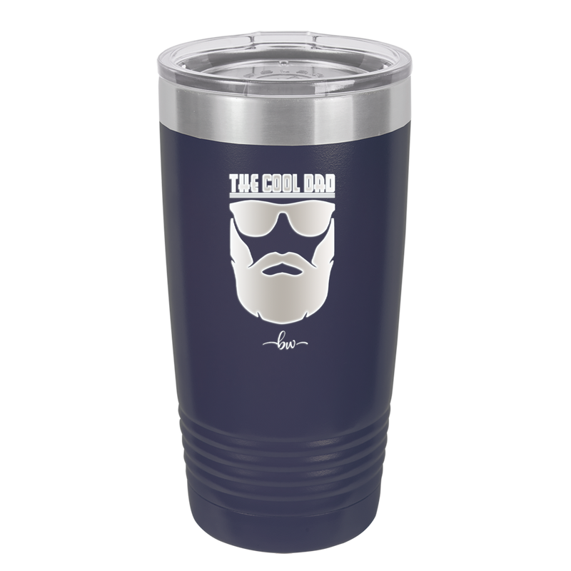 The Cool Dad Sunglasses with Beard - Laser Engraved Stainless Steel Drinkware - 2045 -