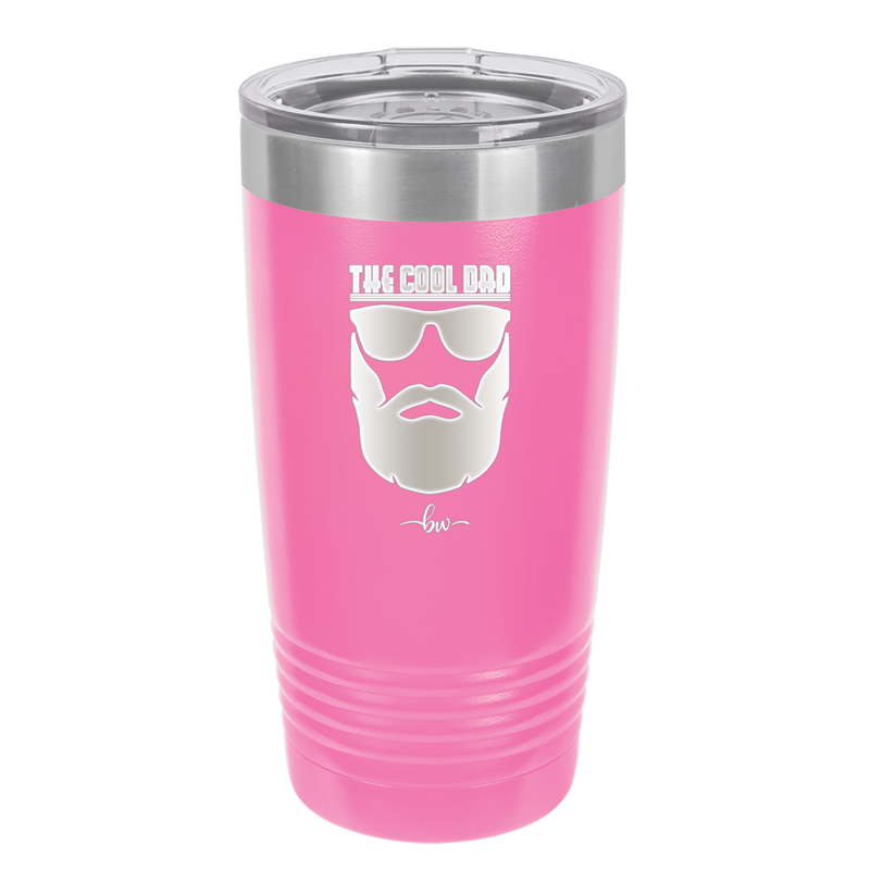 The Cool Dad Sunglasses with Beard - Laser Engraved Stainless Steel Drinkware - 2045 -