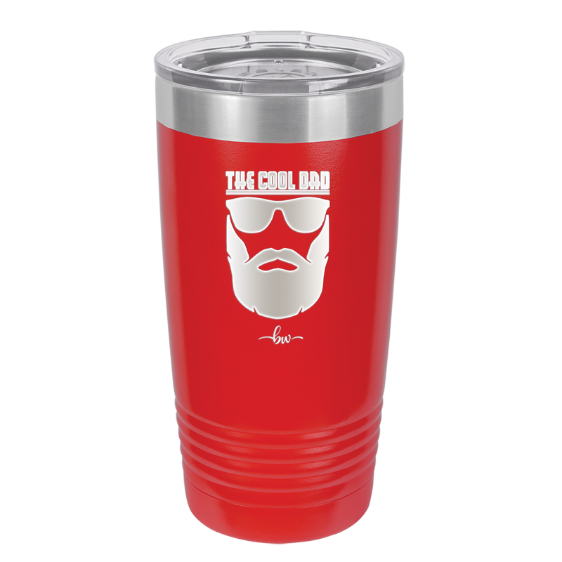 The Cool Dad Sunglasses with Beard - Laser Engraved Stainless Steel Drinkware - 2045 -