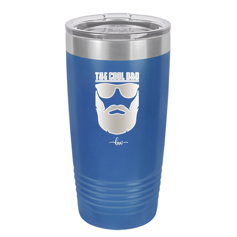 The Cool Dad Sunglasses with Beard - Laser Engraved Stainless Steel Drinkware - 2045 -