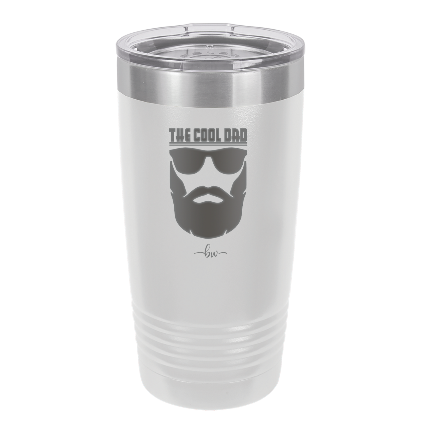The Cool Dad Sunglasses with Beard - Laser Engraved Stainless Steel Drinkware - 2045 -
