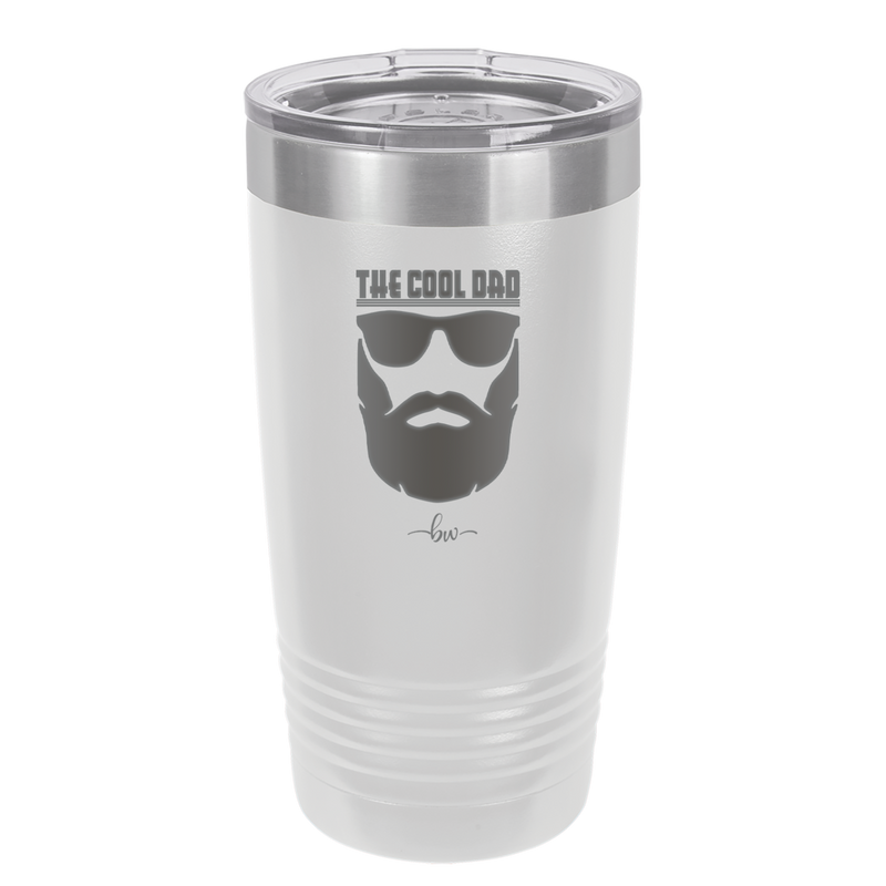 The Cool Dad Sunglasses with Beard - Laser Engraved Stainless Steel Drinkware - 2045 -