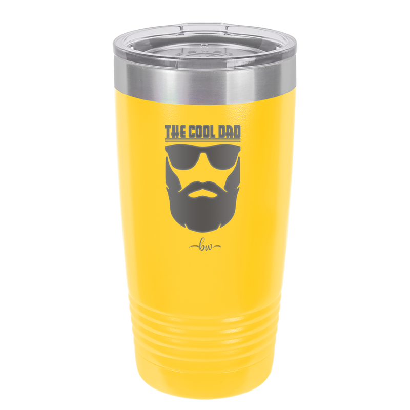 The Cool Dad Sunglasses with Beard - Laser Engraved Stainless Steel Drinkware - 2045 -
