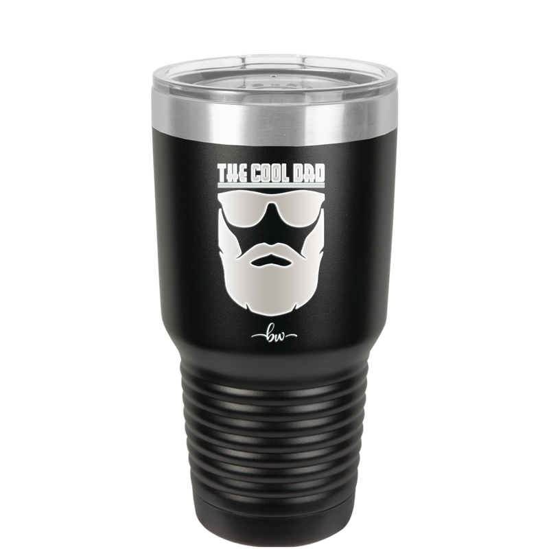 The Cool Dad Sunglasses with Beard - Laser Engraved Stainless Steel Drinkware - 2045 -