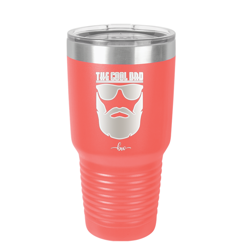 The Cool Dad Sunglasses with Beard - Laser Engraved Stainless Steel Drinkware - 2045 -
