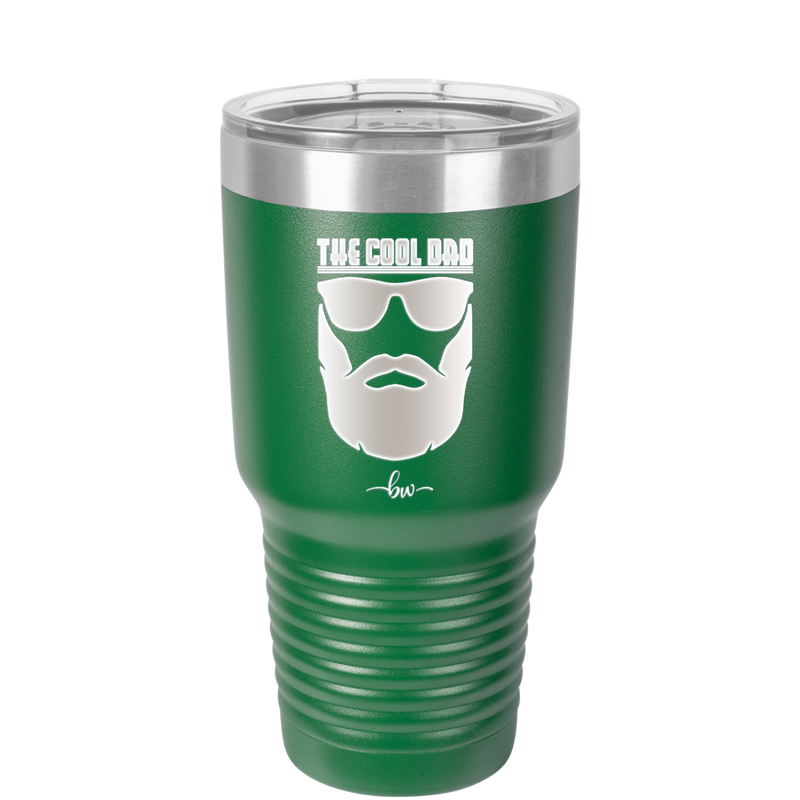 The Cool Dad Sunglasses with Beard - Laser Engraved Stainless Steel Drinkware - 2045 -