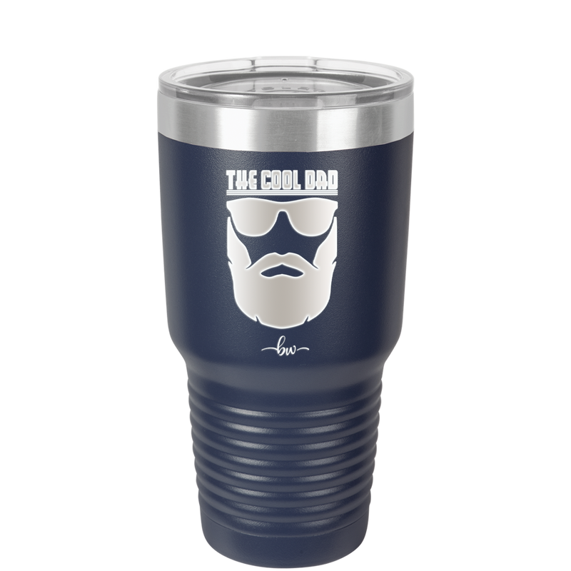 The Cool Dad Sunglasses with Beard - Laser Engraved Stainless Steel Drinkware - 2045 -