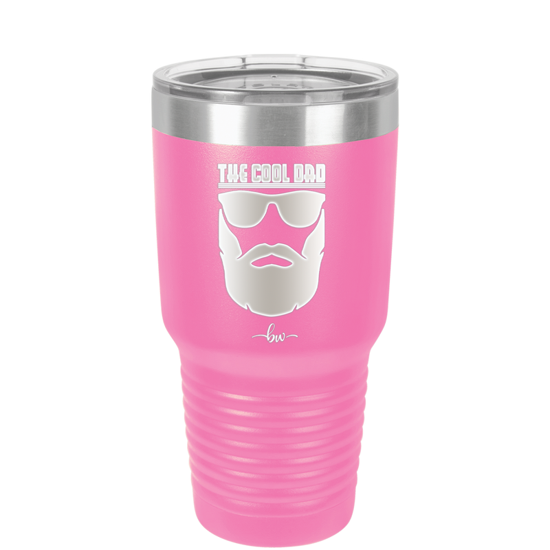 The Cool Dad Sunglasses with Beard - Laser Engraved Stainless Steel Drinkware - 2045 -