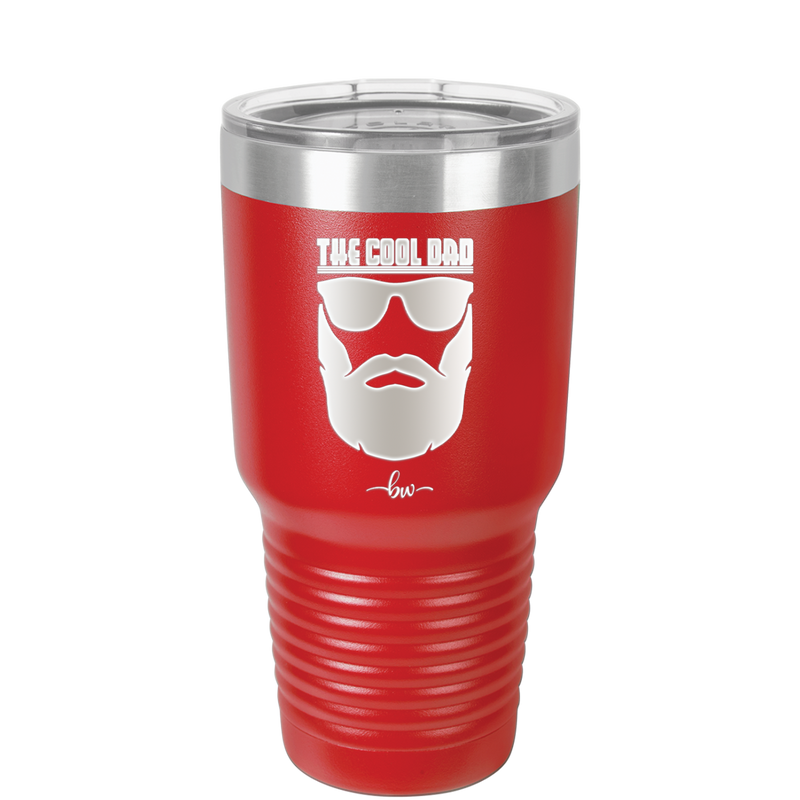 The Cool Dad Sunglasses with Beard - Laser Engraved Stainless Steel Drinkware - 2045 -