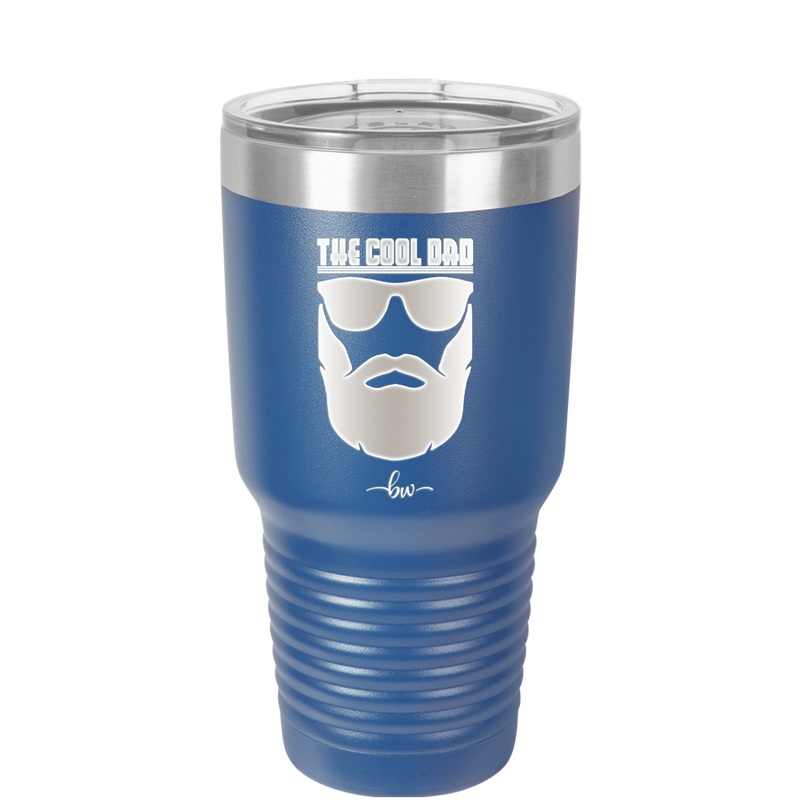 The Cool Dad Sunglasses with Beard - Laser Engraved Stainless Steel Drinkware - 2045 -