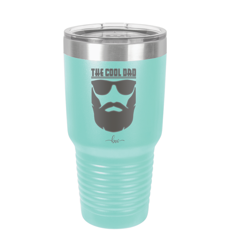 The Cool Dad Sunglasses with Beard - Laser Engraved Stainless Steel Drinkware - 2045 -