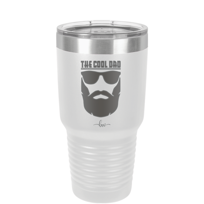 The Cool Dad Sunglasses with Beard - Laser Engraved Stainless Steel Drinkware - 2045 -