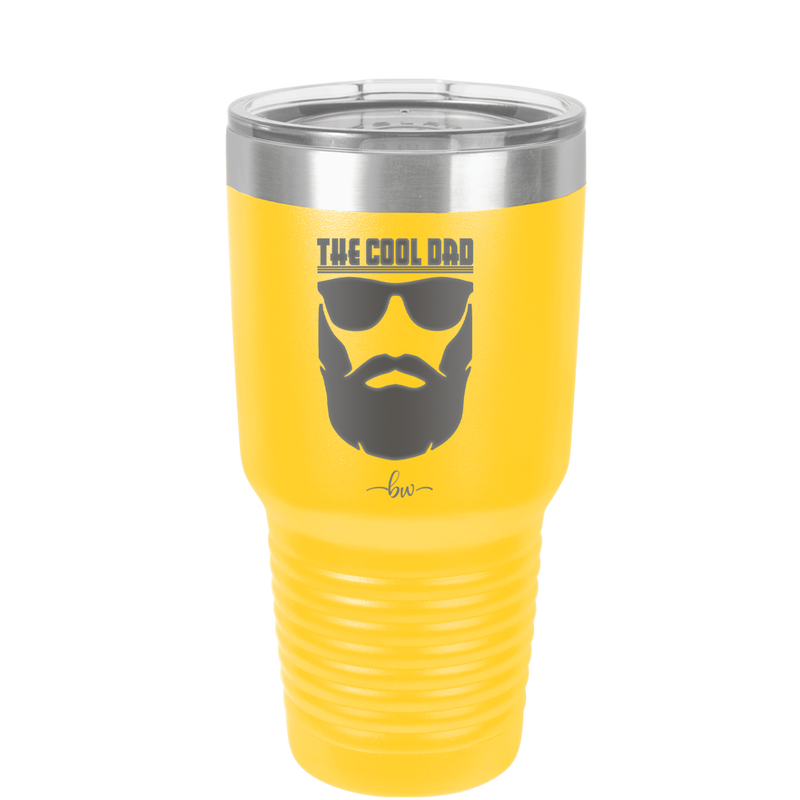 The Cool Dad Sunglasses with Beard - Laser Engraved Stainless Steel Drinkware - 2045 -