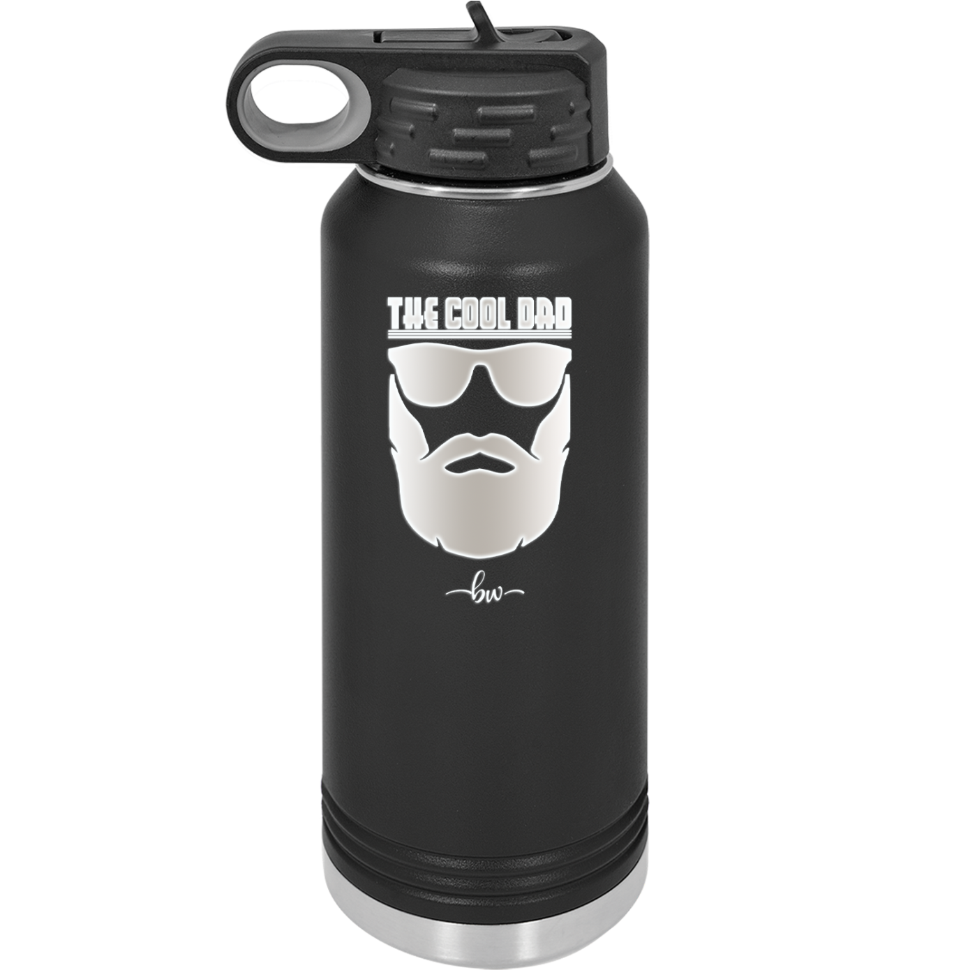 The Cool Dad Sunglasses with Beard - Laser Engraved Stainless Steel Drinkware - 2045 -