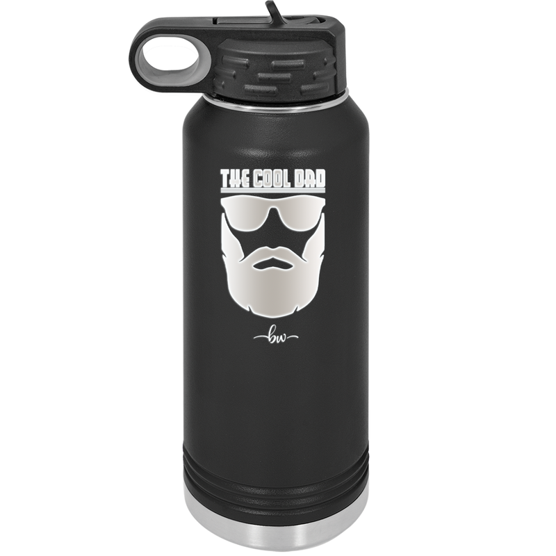 The Cool Dad Sunglasses with Beard - Laser Engraved Stainless Steel Drinkware - 2045 -