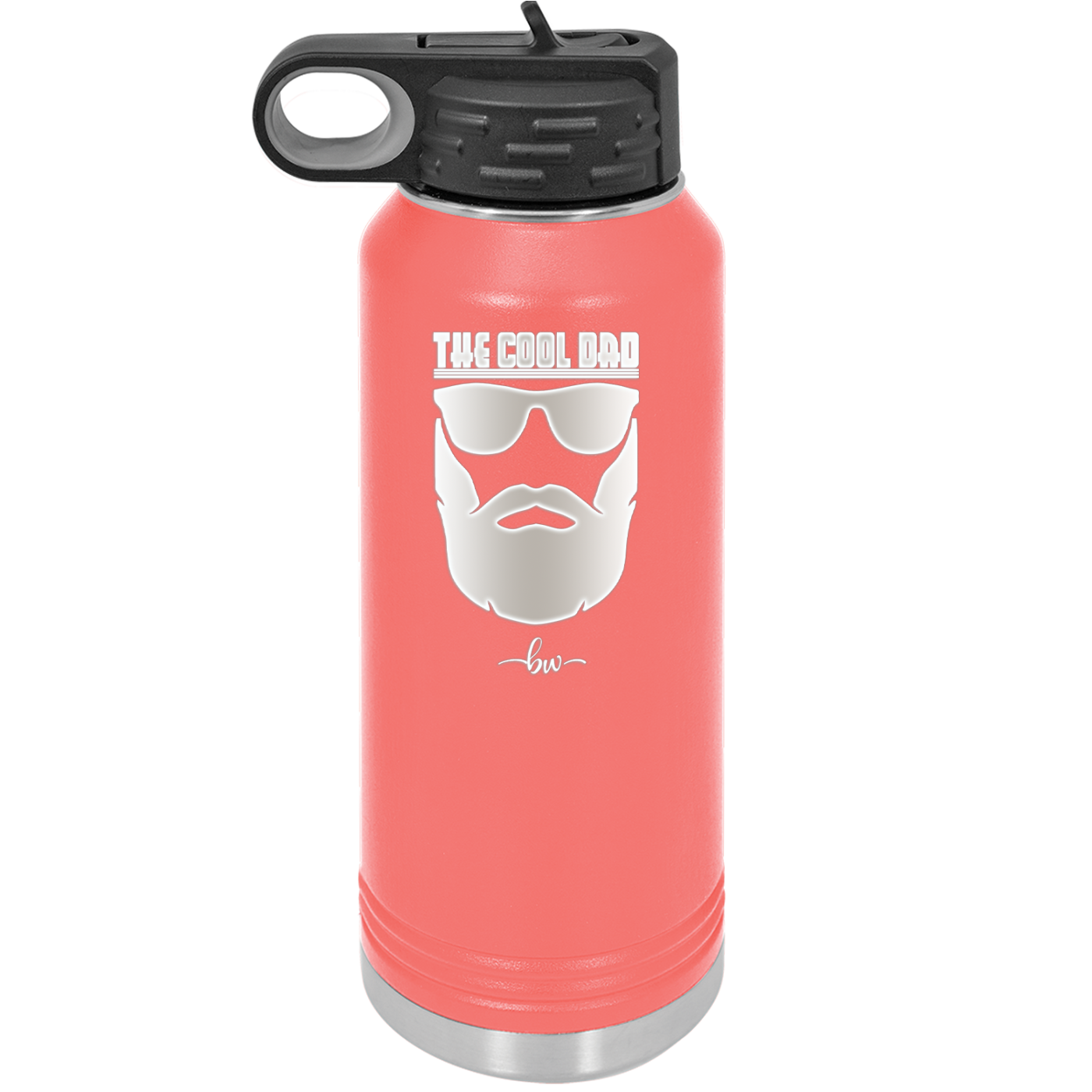 The Cool Dad Sunglasses with Beard - Laser Engraved Stainless Steel Drinkware - 2045 -