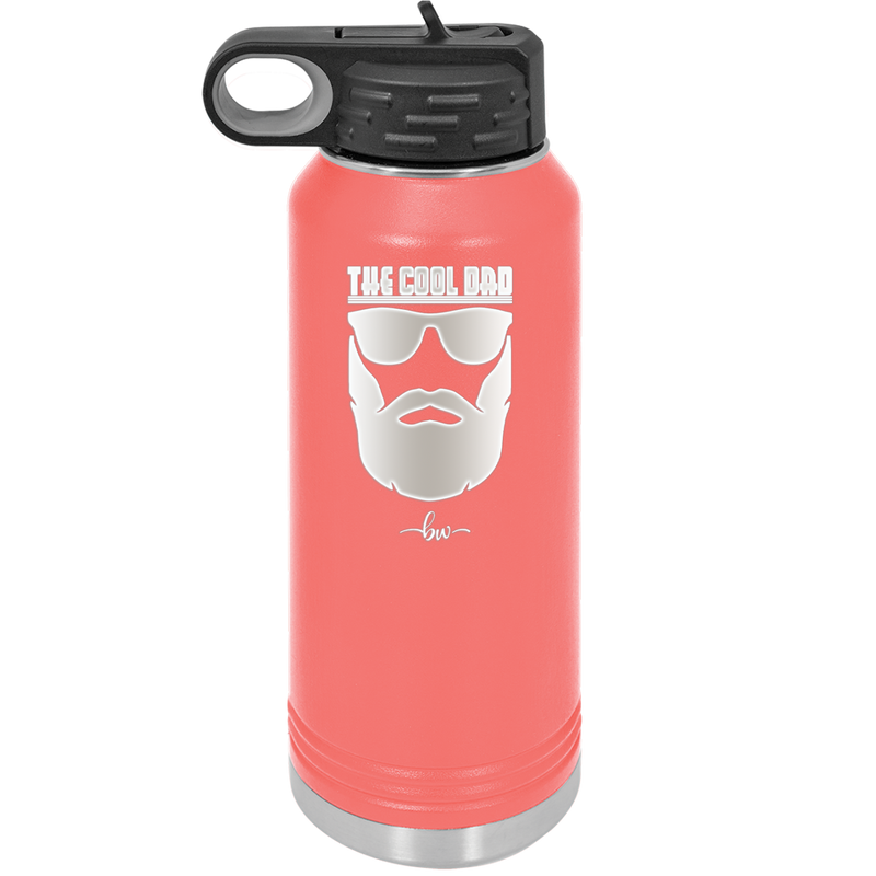The Cool Dad Sunglasses with Beard - Laser Engraved Stainless Steel Drinkware - 2045 -