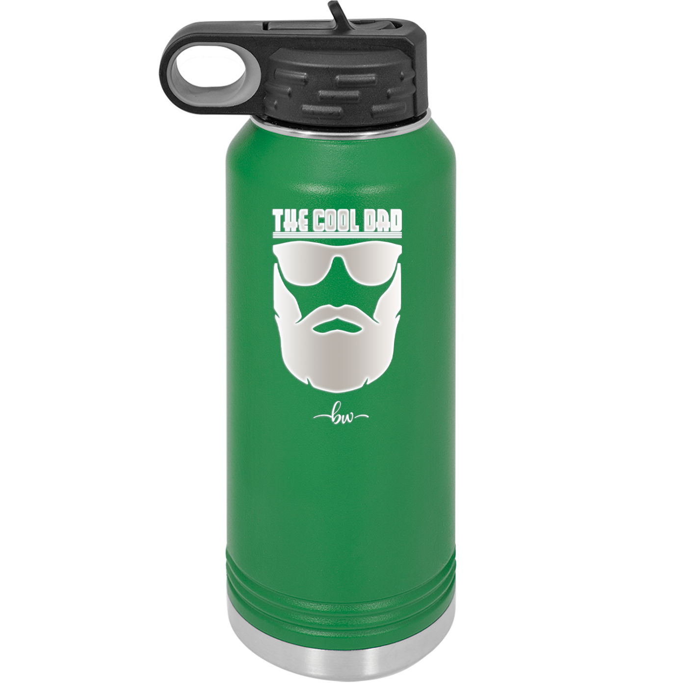 The Cool Dad Sunglasses with Beard - Laser Engraved Stainless Steel Drinkware - 2045 -