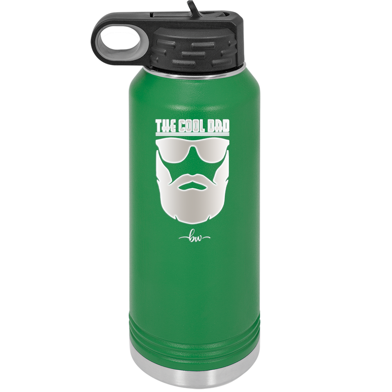 The Cool Dad Sunglasses with Beard - Laser Engraved Stainless Steel Drinkware - 2045 -