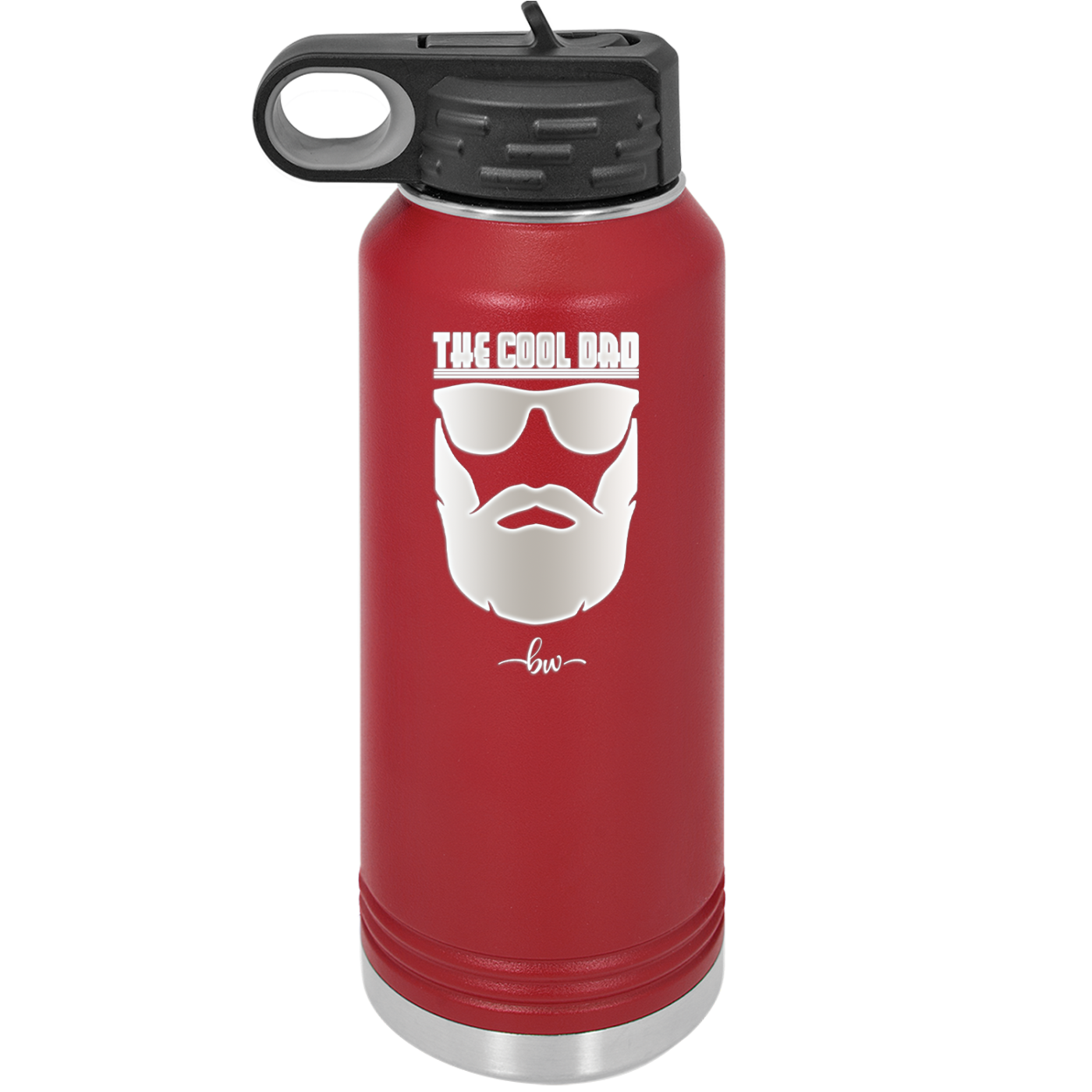 The Cool Dad Sunglasses with Beard - Laser Engraved Stainless Steel Drinkware - 2045 -